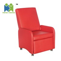 (PANG) Wood Frame PU Leather One Person Red Recliner Sofa