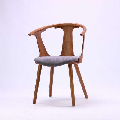 Solid wood and PU leather Restaurant dining chair