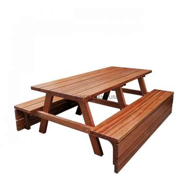 Oil stained Outdoor  Park  Garden Solid wood Picnic table